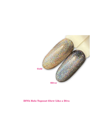 DIVA Holo Topcoat Glow Like a Diva - No Wipe 2x 6 ml