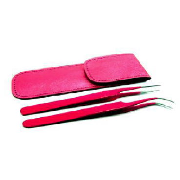 Pink tweezer set