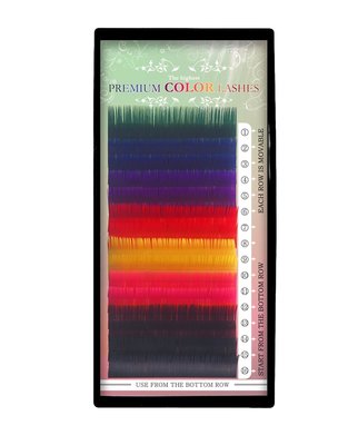 Premium Rainbow wimperextensions c 0,20 12